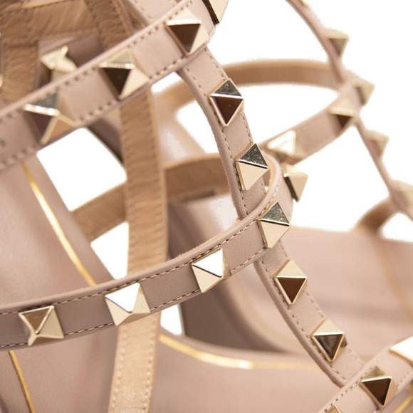 Valentino Rockstud Platform Heels Poudre Taupe Nude Mauve - Picture 9 of 12